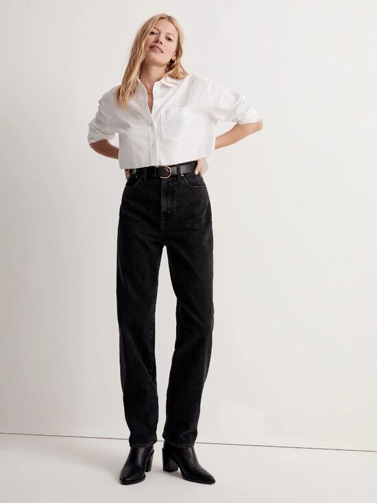 Madewell Pants - Madewell Baggy Straight Jean Black Size 25